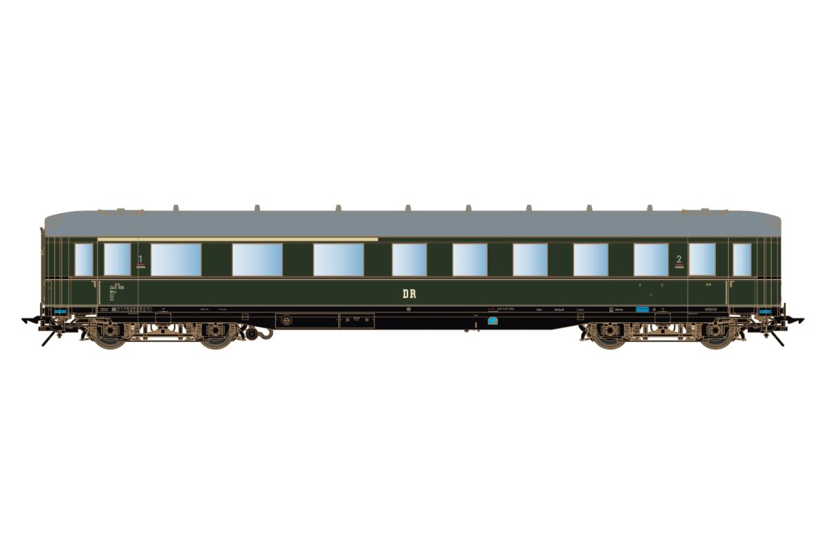 Lenz 0 41263-04 - Schürzenwagen BC4ü-39, DR, Ep. 3a, RAL 6007 | Modellbahn | Modelleisenbahn