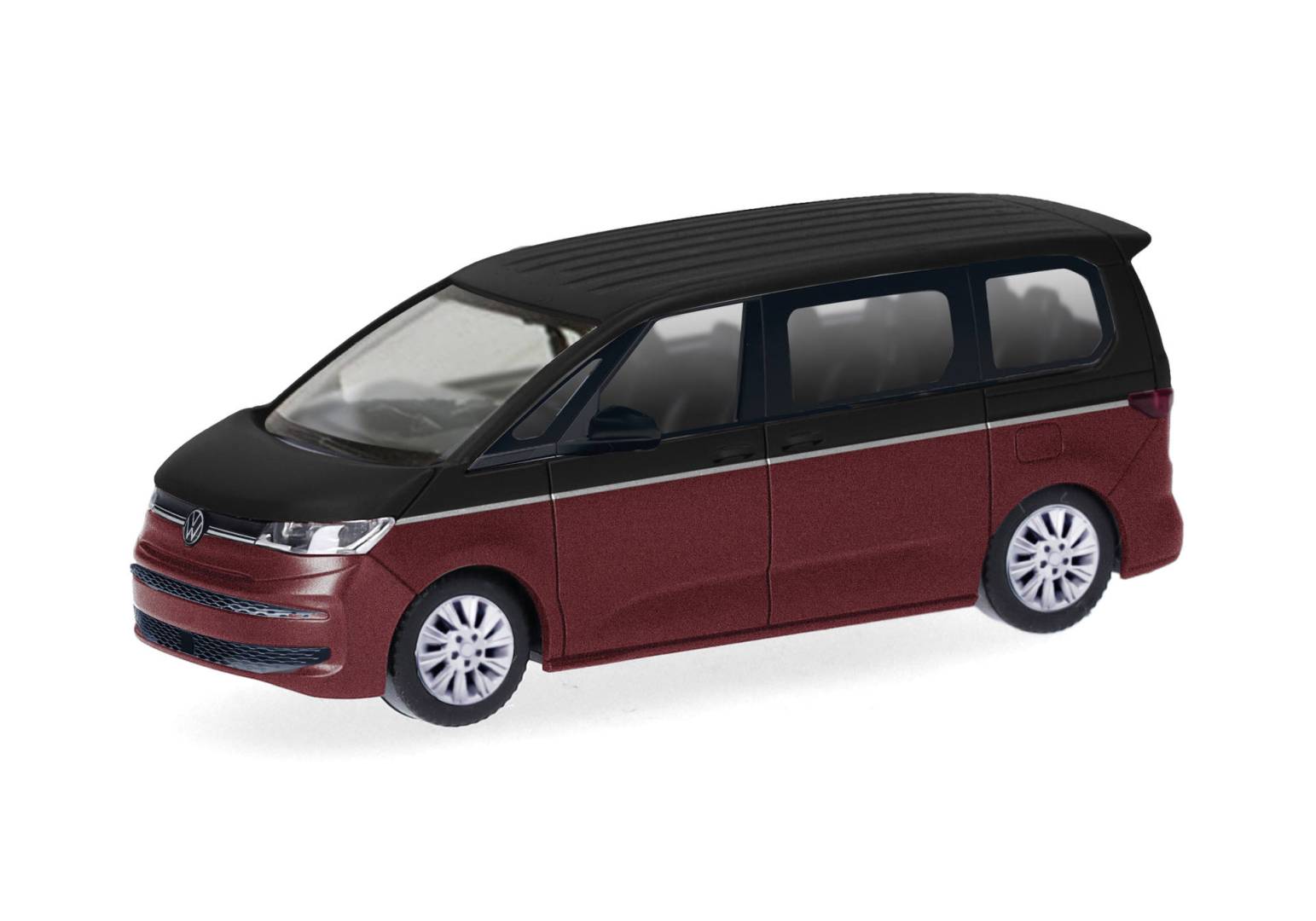 Herpa H0 (1:87) 430425-002 - Volkswagen (VW) Multivan, Deep-Black/Fortanarot | Modellbahn | Modelleisenbahn
