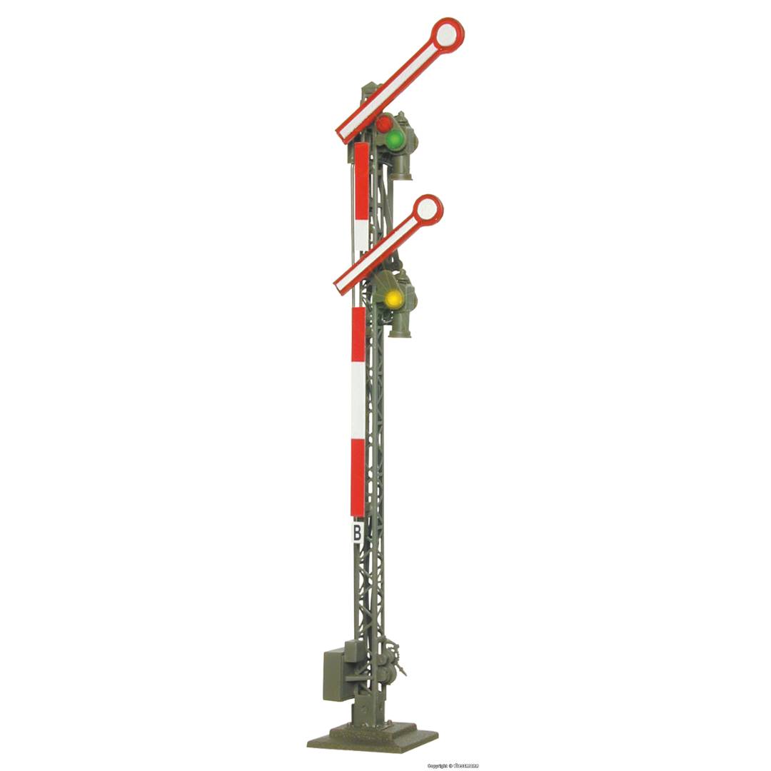 Viessmann H0 (1:87) 4501 - H0 Form-Hauptsignal mit zwei gekoppelten Flügeln | Modellbahn | Modelleisenbahn