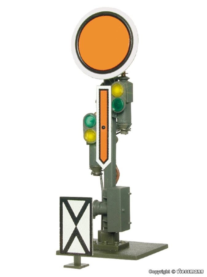 Viessmann H0 (1:87) 4510 - H0 Form-Vorsignal, Scheibe starr, Flügel beweglich | Modellbahn | Modelleisenbahn