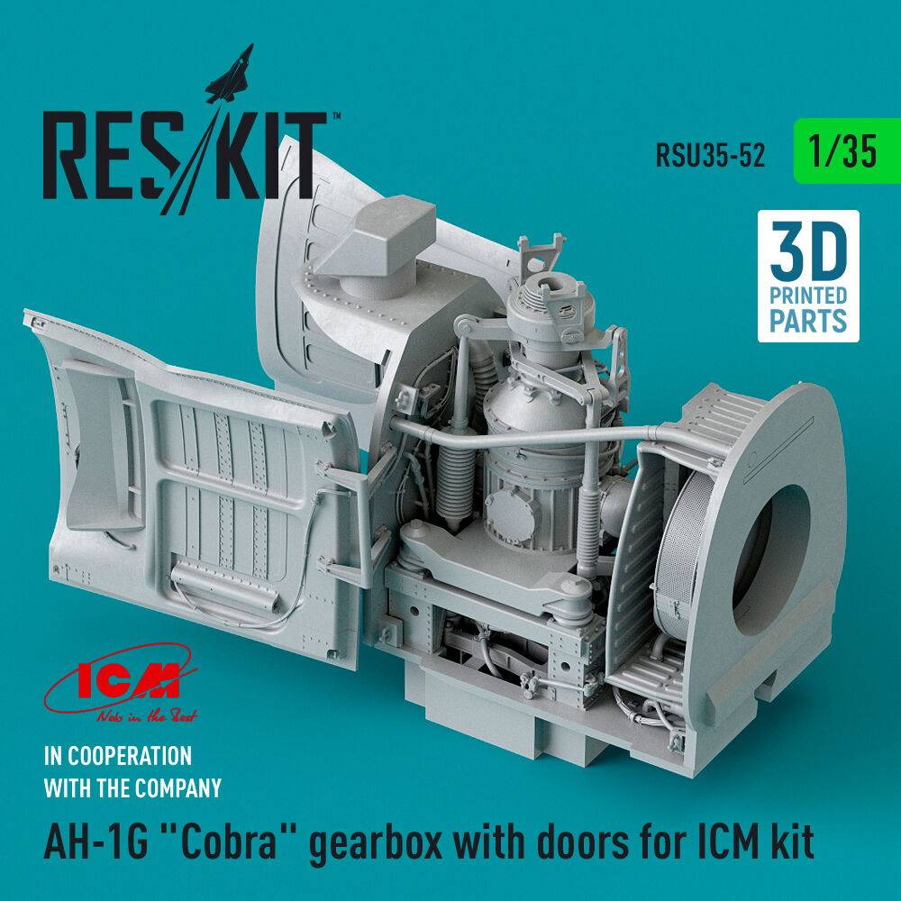 ResKit Models RSU35-0052 - AH-1G Cobra gearbox with doors for ICM kit (3D Printed) | Modellbau