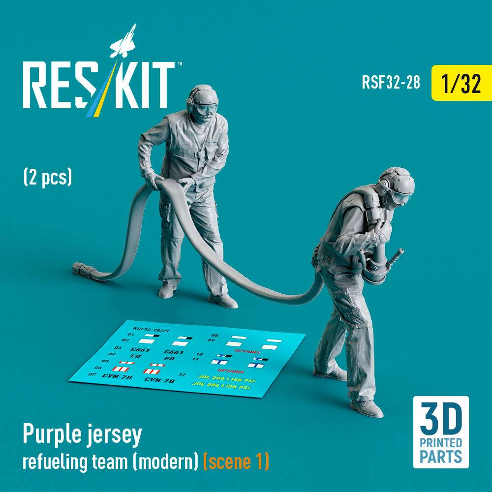 ResKit Models RSF32-0028 - Purple jersey refueling team (modern) (scene 1) (2 pcs) (3D Printed) | Modellbau