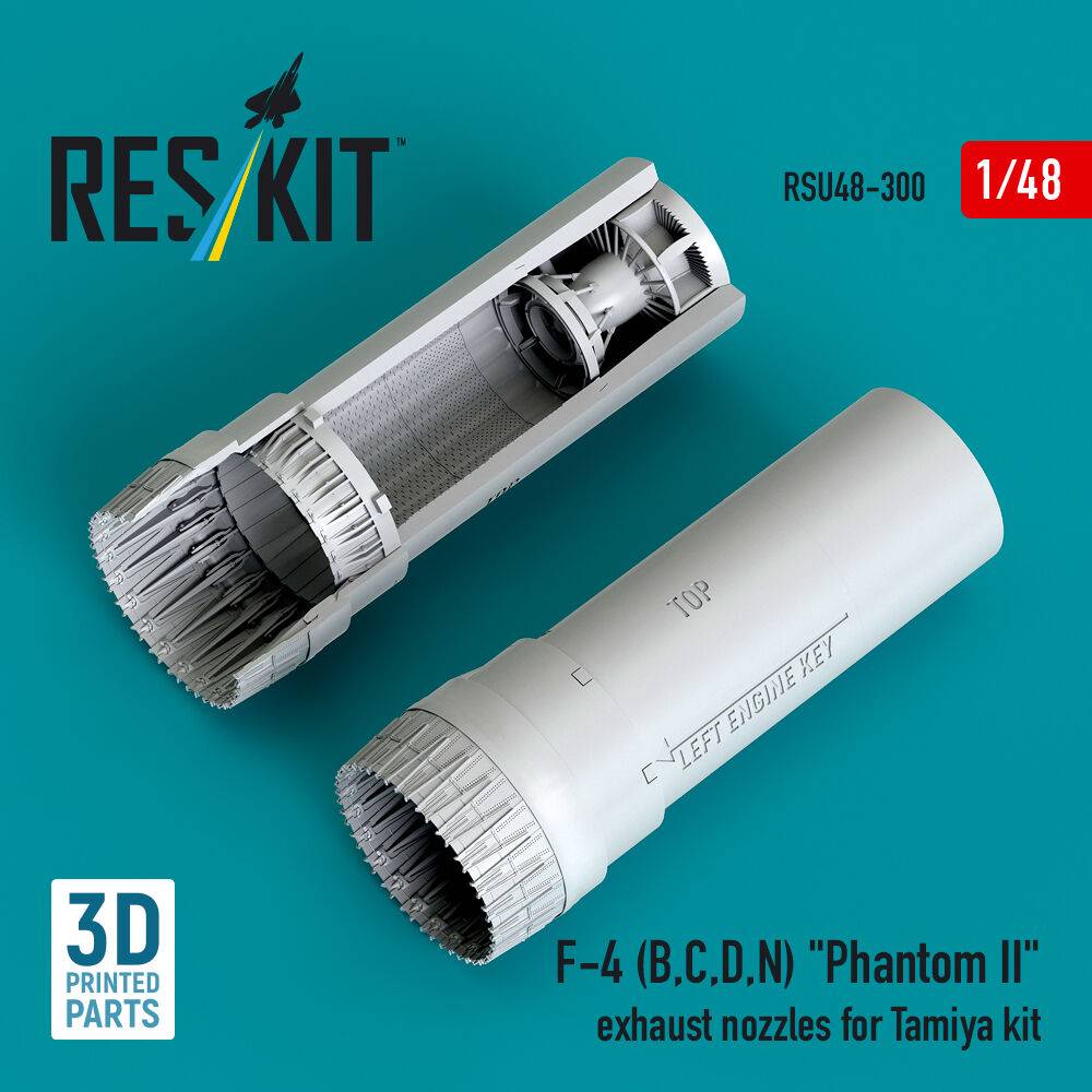 ResKit Models RSU48-0300 - F-4 (B, C, D, N) Phantom II exhaust nozzles for Tamiya kit (3D printed) | Modellbau