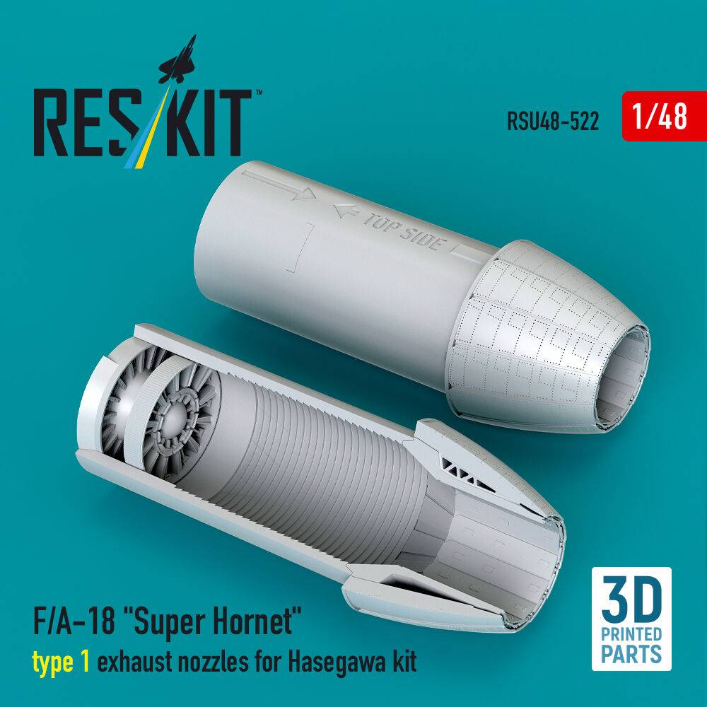 ResKit Models RSU48-0522 - F/A-18 Super Hornet type 1 exhaust nozzles for Hasegawa kit (3D Printed) | Modellbau