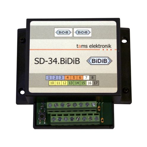 Tams Elektronik 46-11357-01 - Schaltdecoder SD-34.BiDiB - Fertig-Gerät (im Gehäuse) | Modellbahn | Modelleisenbahn