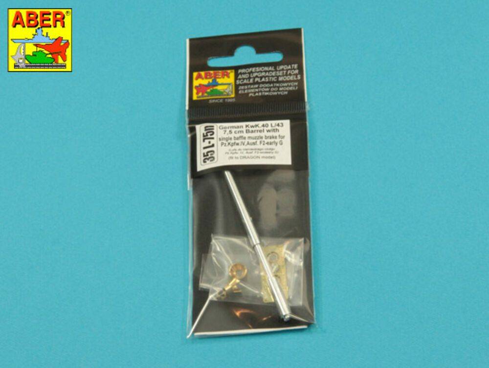 Aber Models 35 L-075 N - Germ.75mm barrel single baffle muzzle for Pz VI F2 | Modellbau
