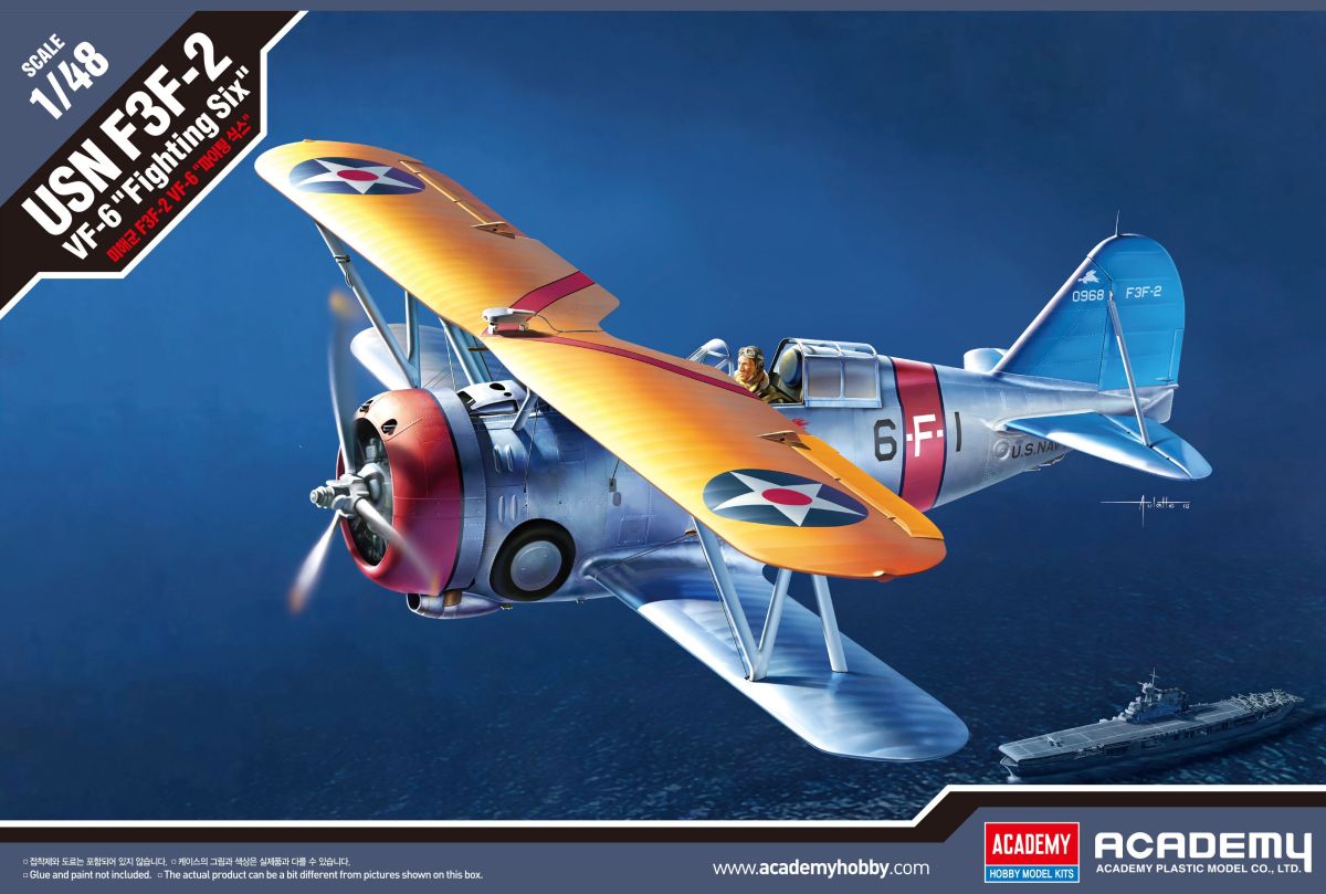 Academy 12326 - 1/48 USN F3F-2 Vf-6 Fighting Six | Modellbau