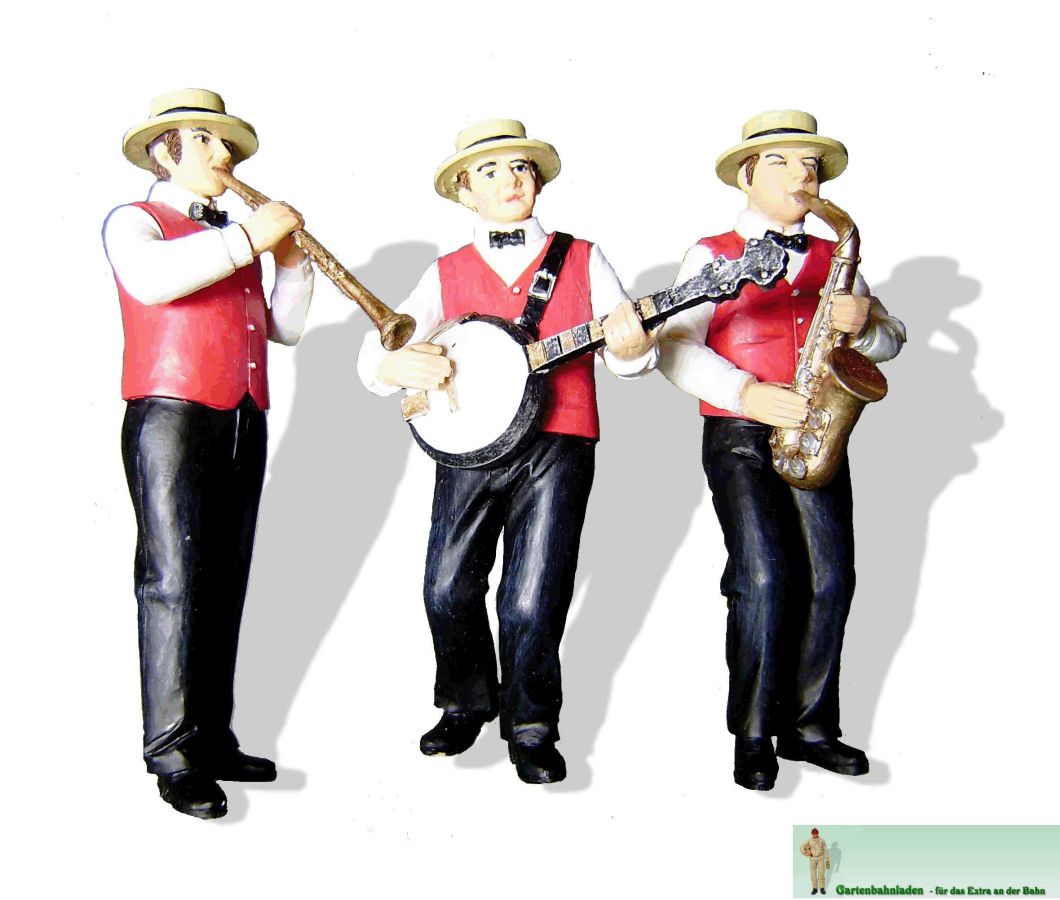 Prehm-Miniaturen G 500134 - Dixieland Musiker - Band mit drei Musikern Modellbahn