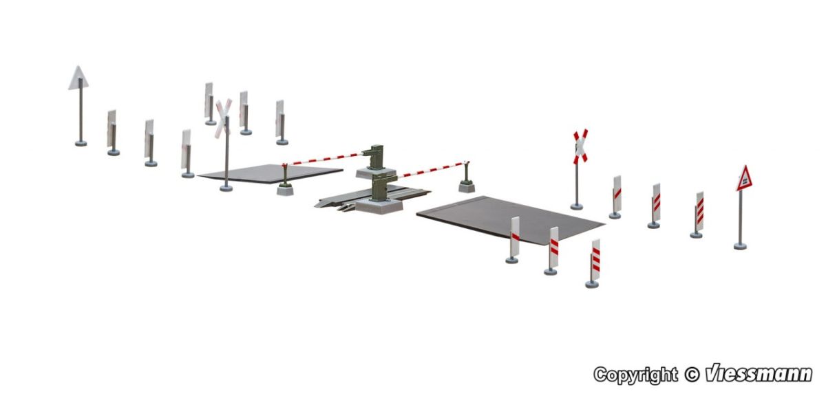 Viessmann H0 (1:87) 5108 - H0 Bahnschranke EBÜT 80, vollautomatisch | Modellbahn | Modelleisenbahn
