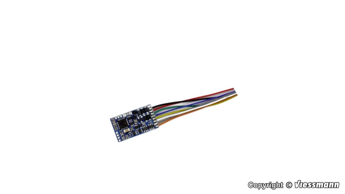 Viessmann H0 (1:87) 5244 - H0 Lokdecoder mit Kabel | Modellbahn | Modelleisenbahn
