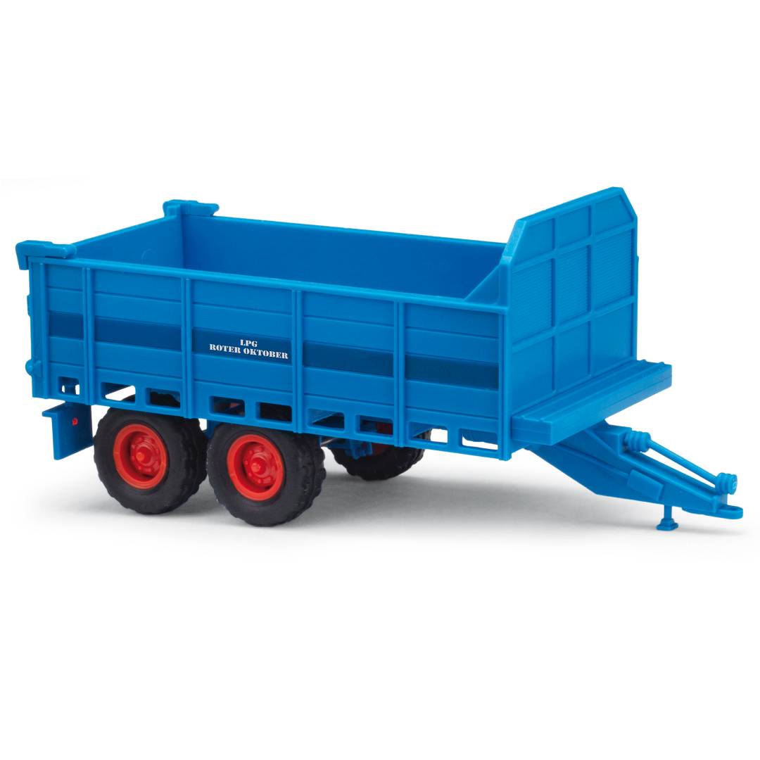 Busch H0 (1:87) 53806 - Fortschritt T 088 Anhänger mit Klappe, LPG Roter Oktober | Modellbahn | Modelleisenbahn