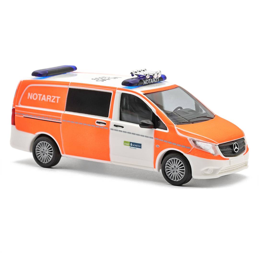 Busch H0 (1:87) 54804 - Mercedes-Benz Vito, Feuerwehr Notarzt Münster | Modellbahn | Modelleisenbahn