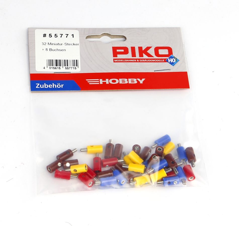 Piko H0 (1:87) 55771 - Stecker Miniatur 32 Stück + 8 Buchsen | Modellbahn | Modelleisenbahn