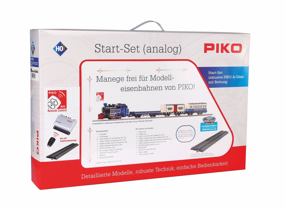 Piko H0 (1:87) 57142 - Start-Set mit Bettung Güterzug "Roncalli" R/C | Modellbahn | Modelleisenbahn