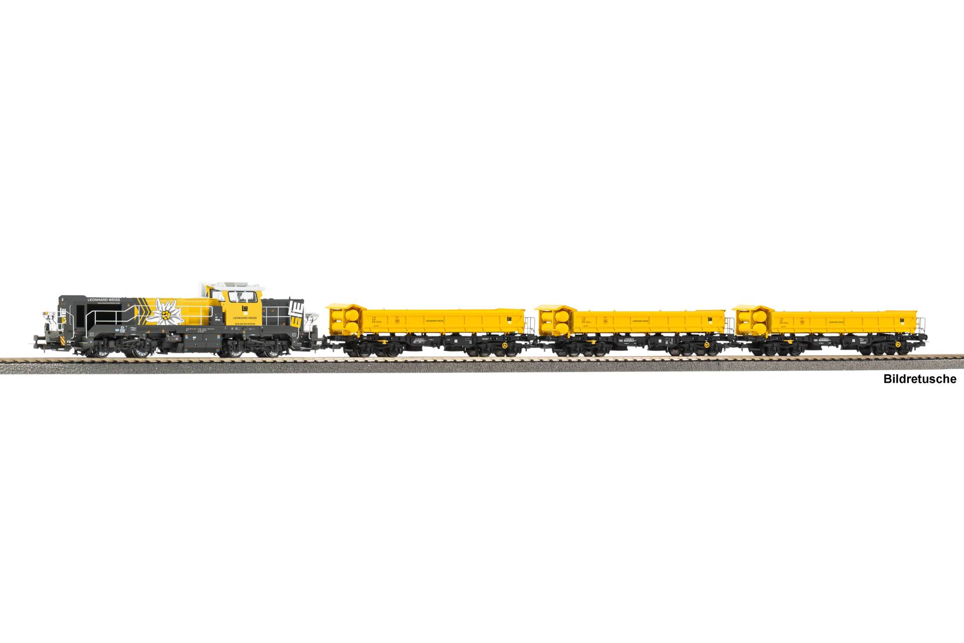 Piko H0 (1:87) 58160 - Exklusiv-Set 2026 zum Tag der Offenen Tür: Diesellok DE 18 Leonhard Weiss VI & 3 Fakks127 | Modellbahn | Modelleisenbahn