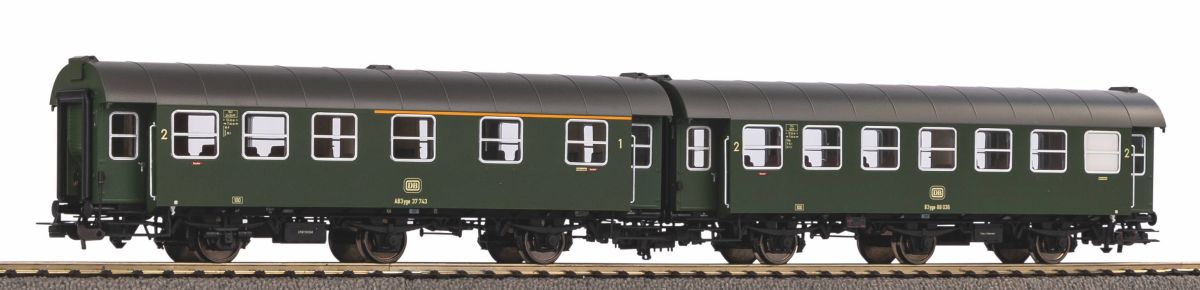 Piko H0 (1:87) 58265 - 2er Set Umbauwagen AB3yg + B3yg DB IV | Modellbahn | Modelleisenbahn