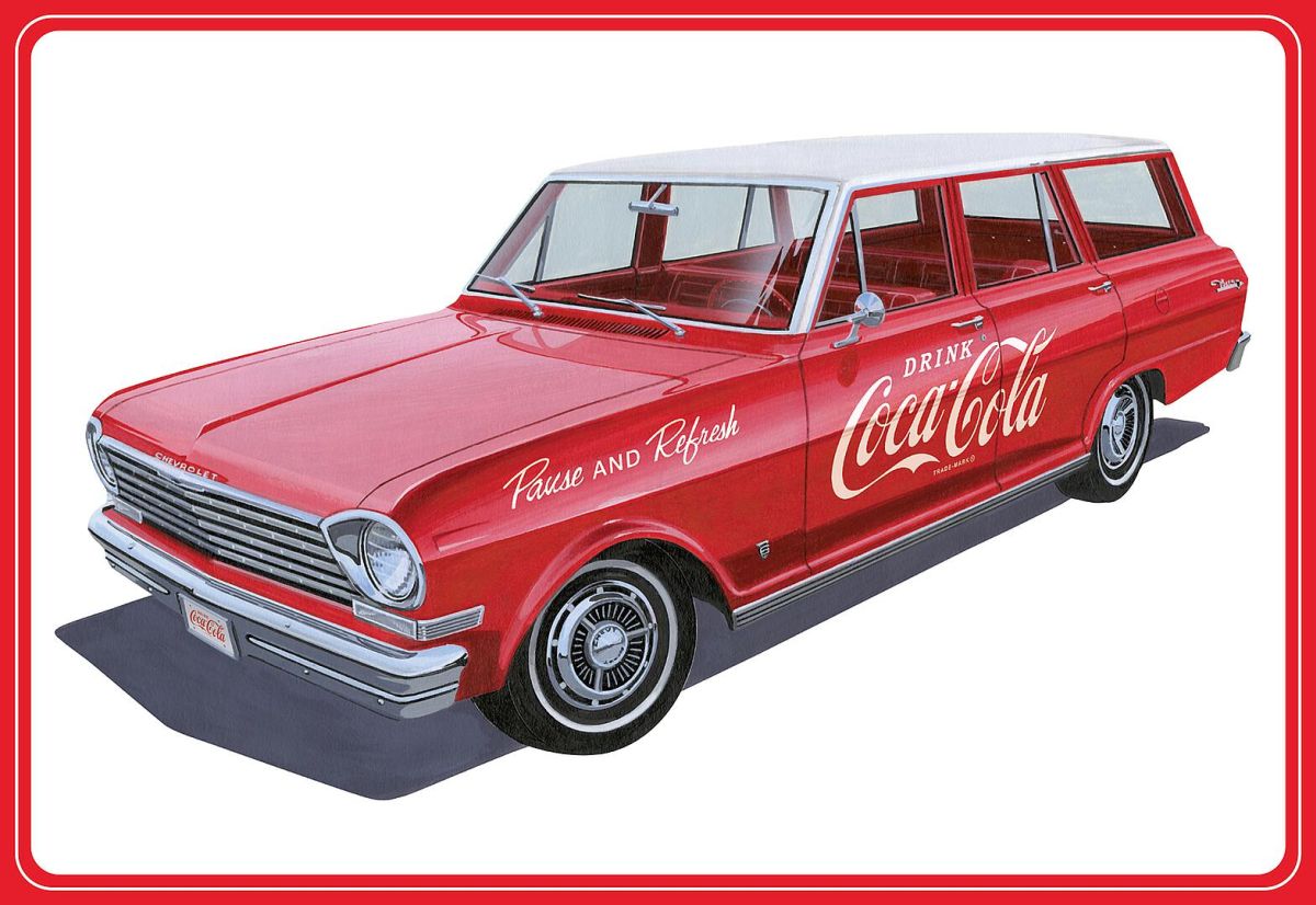 Round2 591353 - 1/25 1963 Chevy II Nova Wagon w/Crates Coke | Modellbau