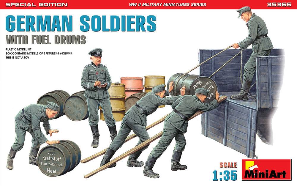 MiniArt 35366 - German Soldiers w/ Fuel Drums. Special Edition (35041 & 35597 6 drums) Modellbau