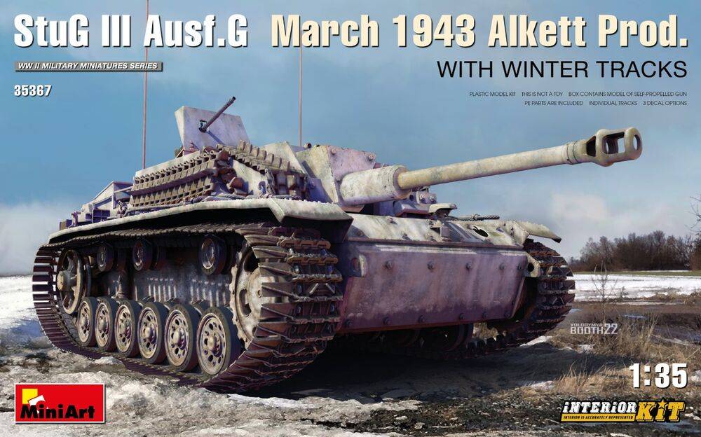 MiniArt 35367 - StuG III Ausf. G March 1943 Alkett Prod w/Winter Tracks. Interior Kit | Modellbau