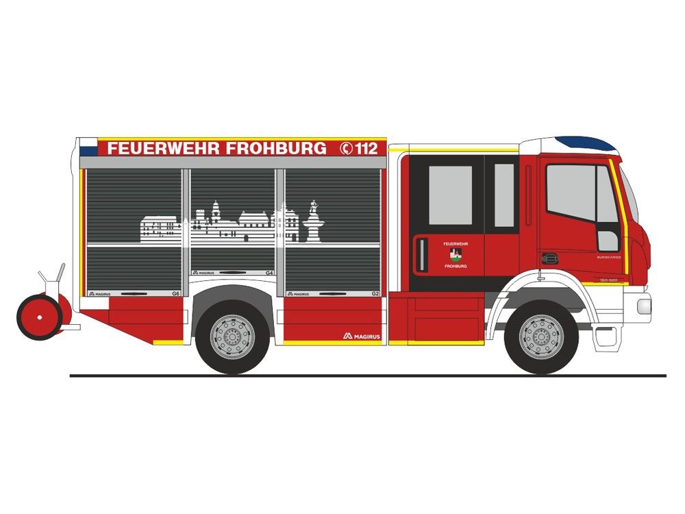 Rietze H0 (1:87) 68159 - Magirus HLF Team Cab FW Frohburg, 1:87 | Modellbahn | Modelleisenbahn