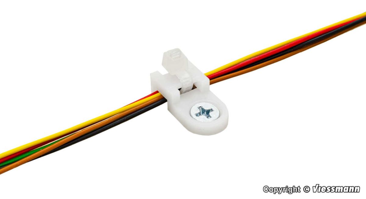 Viessmann 6846 - Kabelbinder-Halter mit Schrauben, 100 Stück | Modellbahn | Modelleisenbahn
