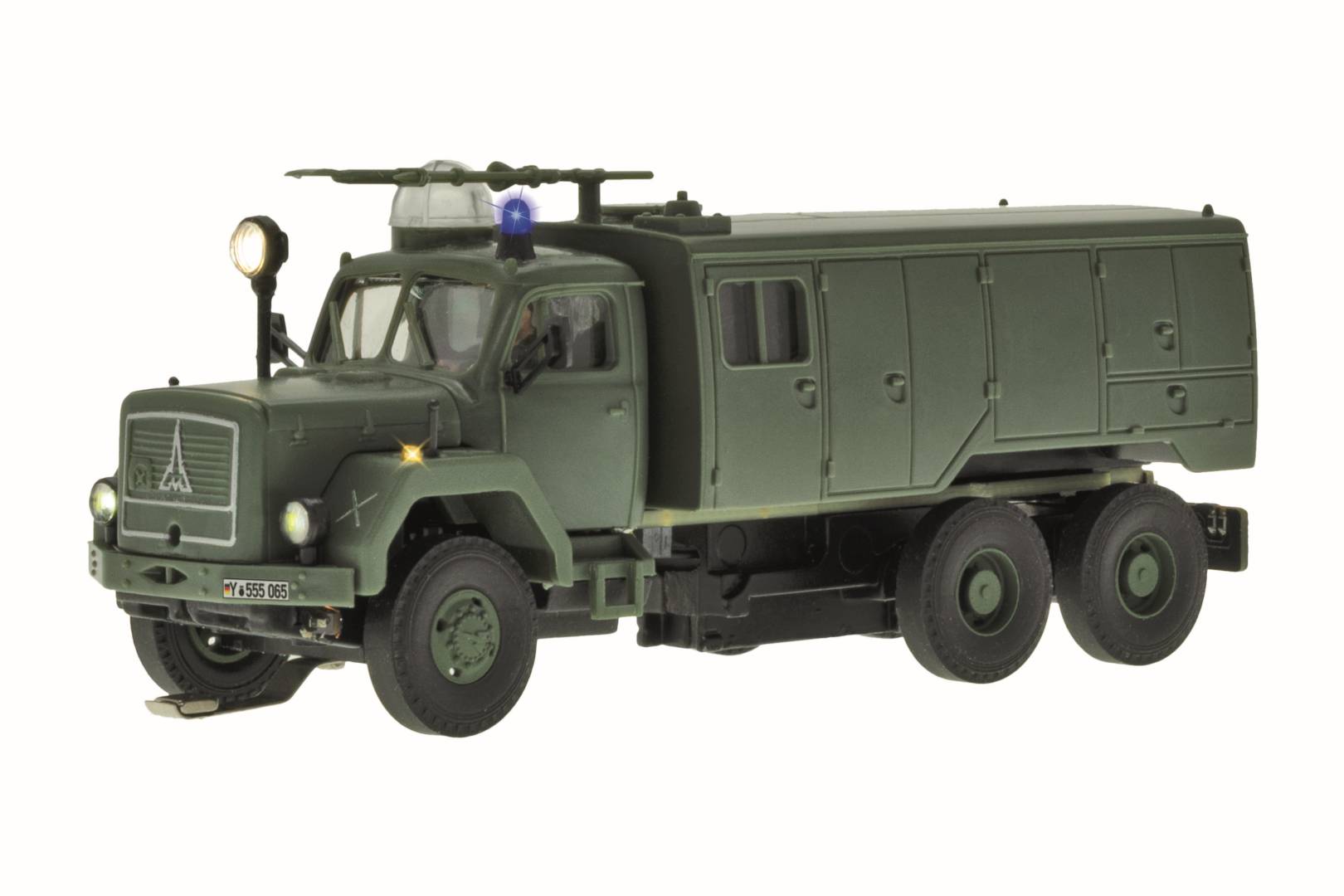 Viessmann H0 (1:87) 8065 - H0 MAGIRUS Feuerwehr 3-achs mit Rundumleuchte, Militär, Basis, Funktionsmodell | Modellbahn | Modelleisenbahn