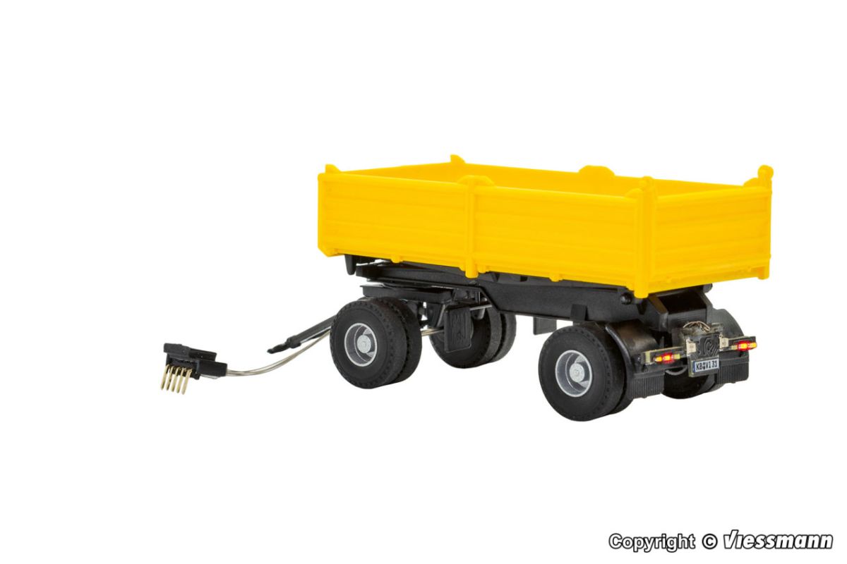 Viessmann H0 (1:87) 8215 - H0 2-achs Kippanhänger, gelb, Funktionsmodell | Modellbahn | Modelleisenbahn