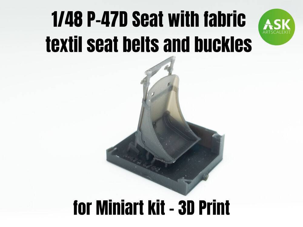 Art Scale Kit 200-A48009 - P-47D Seat with fabric textil seat belts and buckles | Modellbau