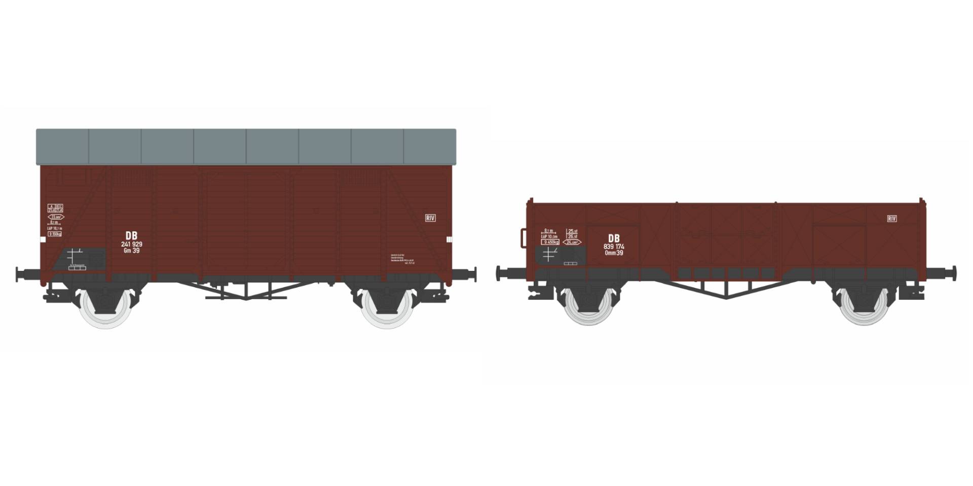 Igra Model TT 96600001 - 2-tlg set DB Gm 39 a Ommu 39 | Modellbahn | Modelleisenbahn