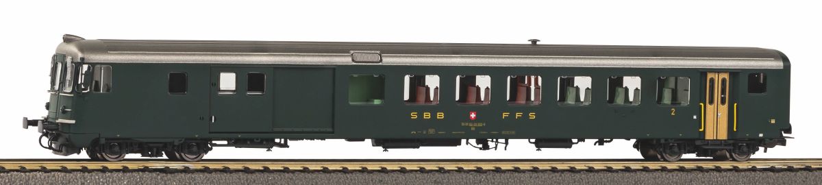 Piko H0 (1:87) 96753 - Steuerwagen BDt EW II SBB Ep. IV, grün und alte Schrift Wechselstromversion | Modellbahn | Modelleisenbahn