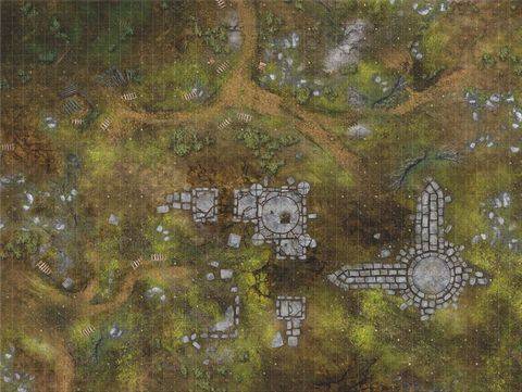 Bandua BATMAT0476 - Ruins Shock 48X36 - Roleplay Mat (Textil)