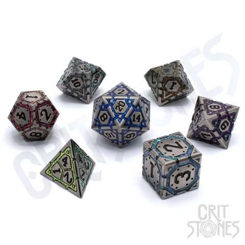 Glassstaff CSDCM79CLIPTCALLOY - Ecliptic Alloy Metal RPG Dice Set | Tabletop
