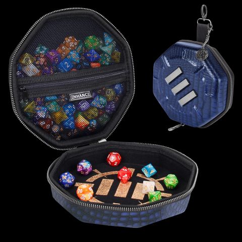 ENHANCE Gaming ENTTCED200BLEW - ENHANCE Tabletop Collectors Edition Dice Case Blue Dragon Scales