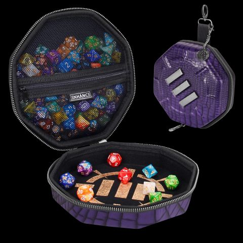 ENHANCE Gaming ENTTCED200PREW - ENHANCE Tabletop Collectors Edition Dice Case Purple Dragon Scales