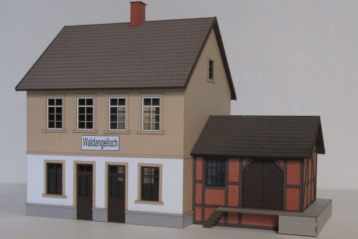Modellbau Laffont H0 (1:87) H1301 - Bahnhof Waldangelloch / Rauenberg mit angebautem Güterschuppen | Modellbahn | Modelleisenbahn