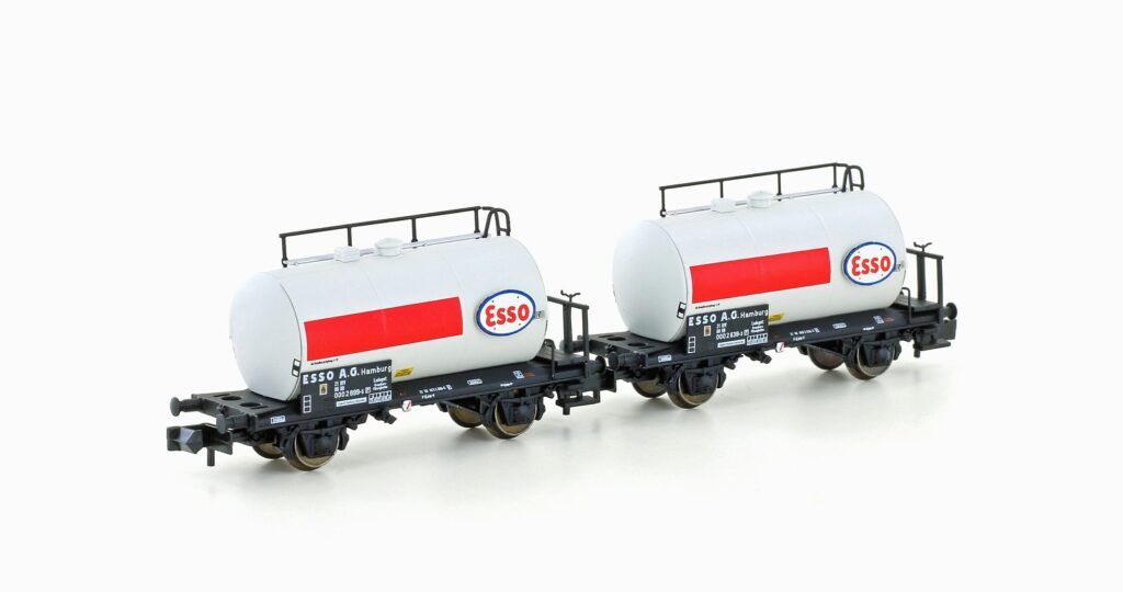 Hobbytrain N H24832 - 2er Set Leichtbau-Kesselwagen DB/Esso, Ep.IV | Modellbahn | Modelleisenbahn