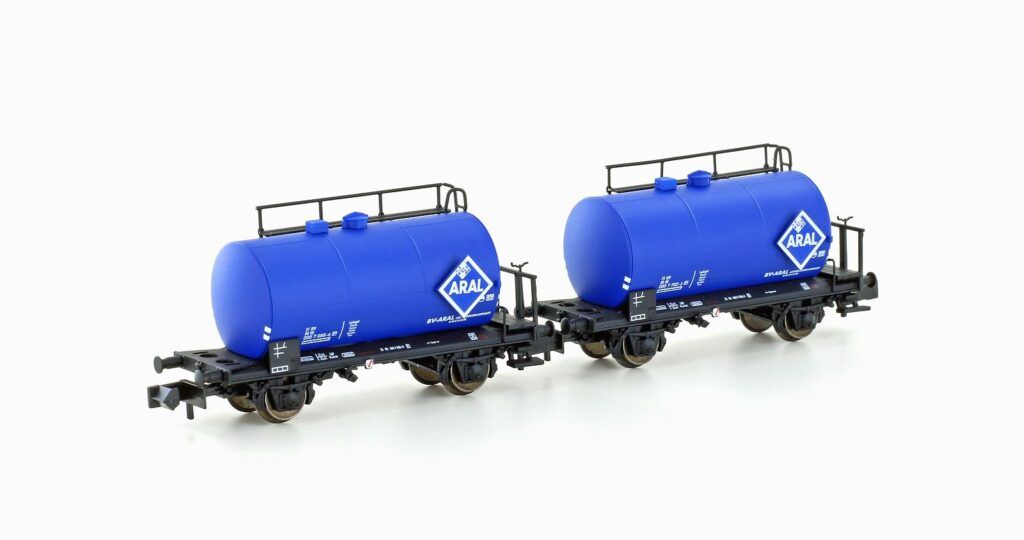 Hobbytrain N H24833 - 2er Set Leichtbau-Kesselwagen DB/Aral, Ep.IV | Modellbahn | Modelleisenbahn