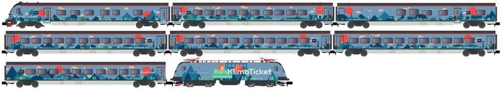 Hobbytrain N H25226 - Personenzug Rh 1116, 8-tlg. ÖBB Railjet/Klimaticket, Ep.VI | Modellbahn | Modelleisenbahn