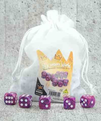 KENDi KED20710 - Würfel PURPLE MARMORIERT 16 mm 50 Stück | Tabletop
