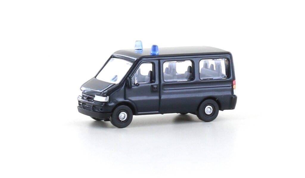 Minis N LC61311 - Fiat Ducato II Bus, dunkelblau mit Blaulicht | Modellbahn | Modelleisenbahn
