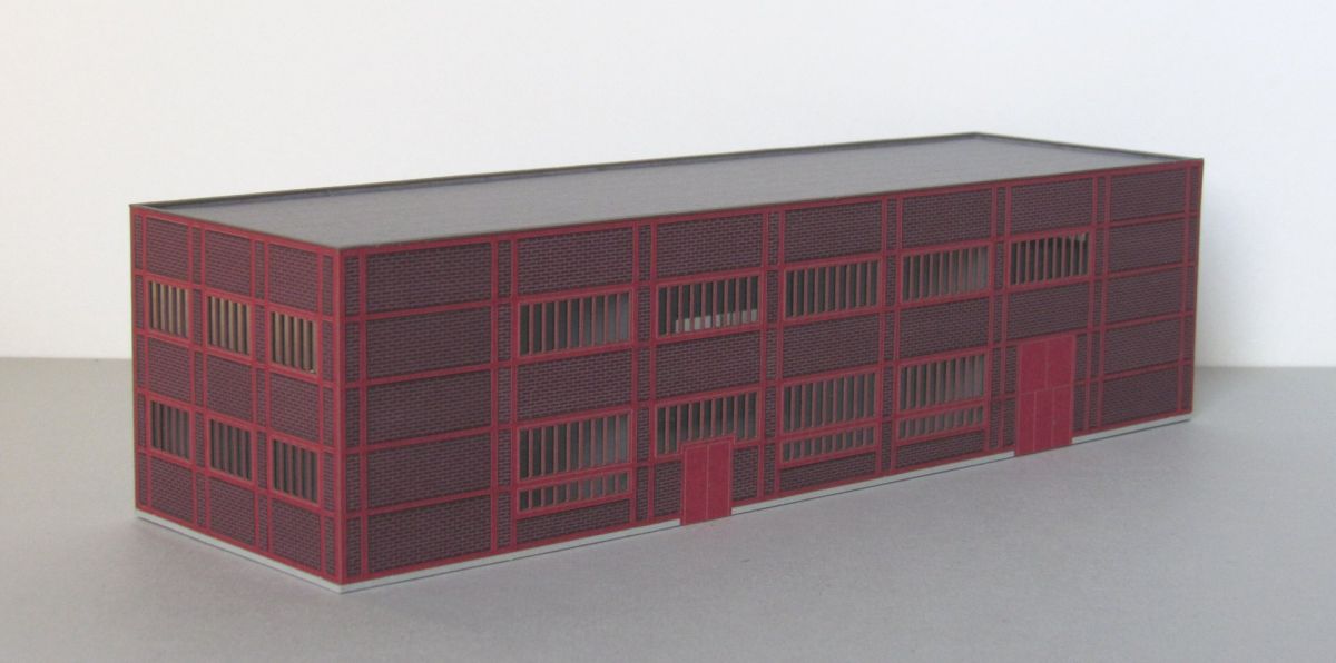 Modellbau Laffont N N901 - Kohlenzechen-Gebäude Zeche Zollverein, Stahlfachwerk rot | Modellbahn | Modelleisenbahn