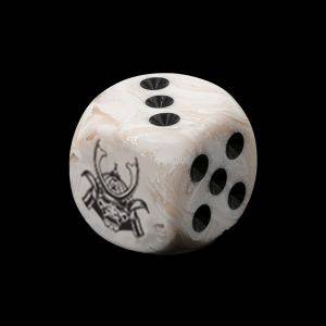 Para Bellum PBW6568 - Yoroni Logo on Parchment Marbled Dice - 24 per pack | Tabletop