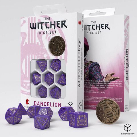 Q-Workshop QWSSWDA01 - The Witcher Dice Set. Dandelion - Viscount de Lettenhove | Tabletop