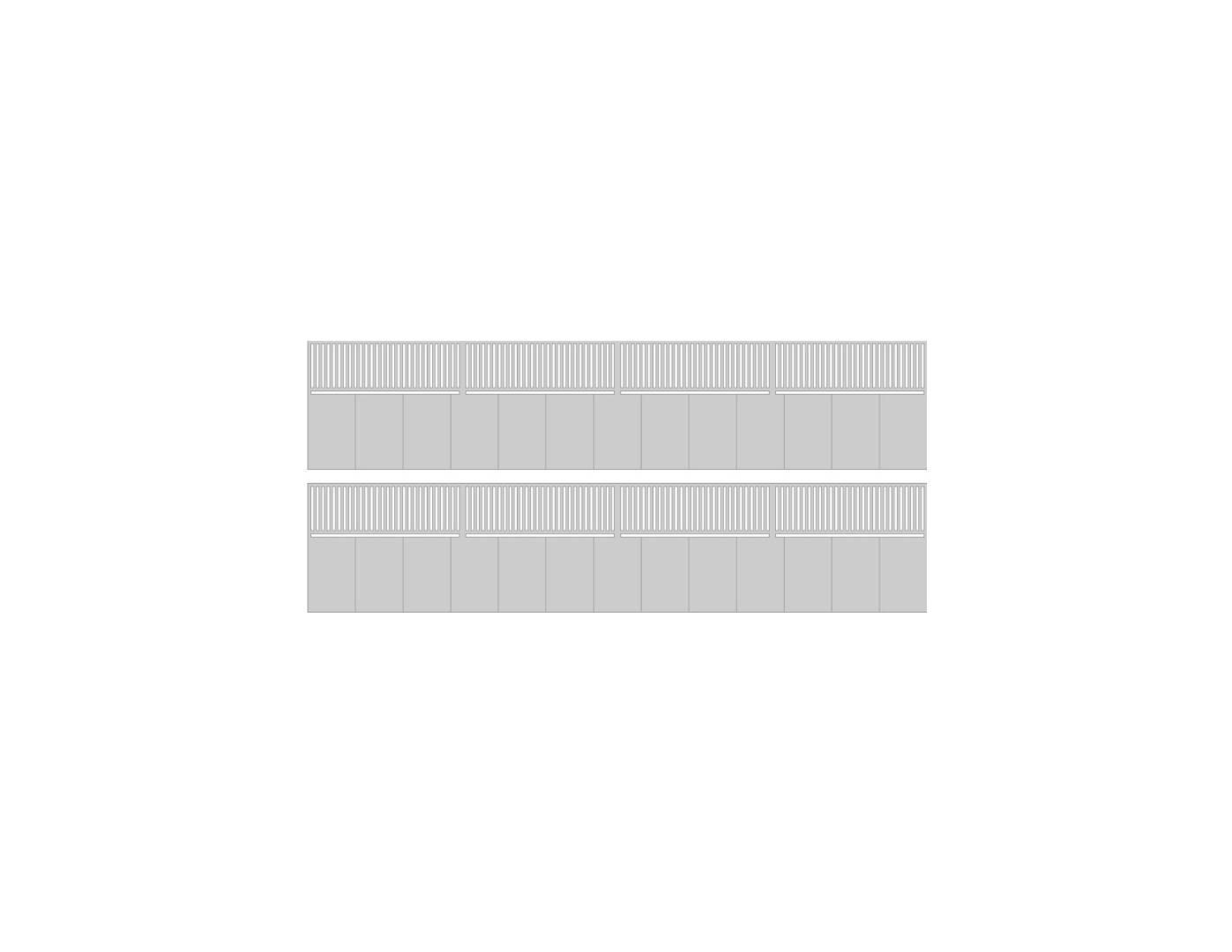 Modusteck TT TT870972.1 - Bahnsteigkante 1 Ausgleichstück, mit Geländer L.109 x H.21,6 mm | Modellbahn | Modelleisenbahn