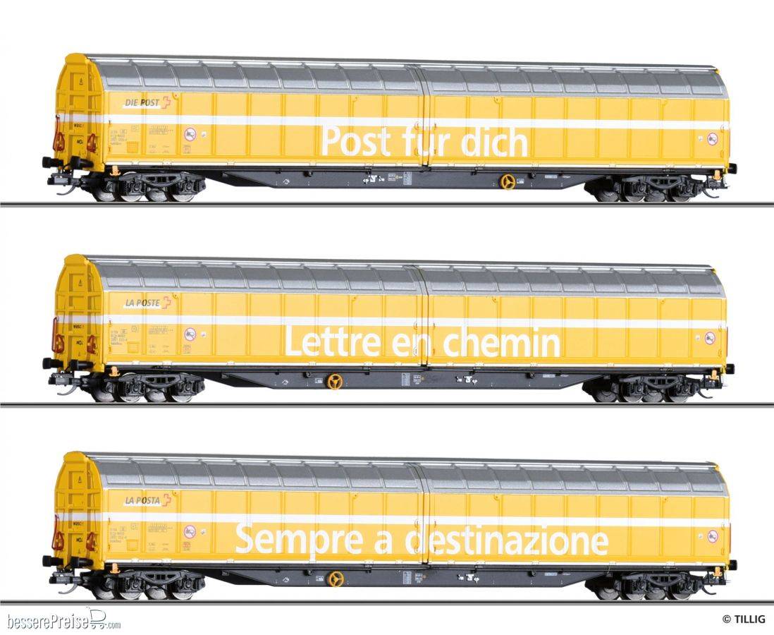 Tillig 01038-02 SBB/WASCO Schiebewandwagen"Lettre en chemin"/OVP/NEU | Condition: Neu