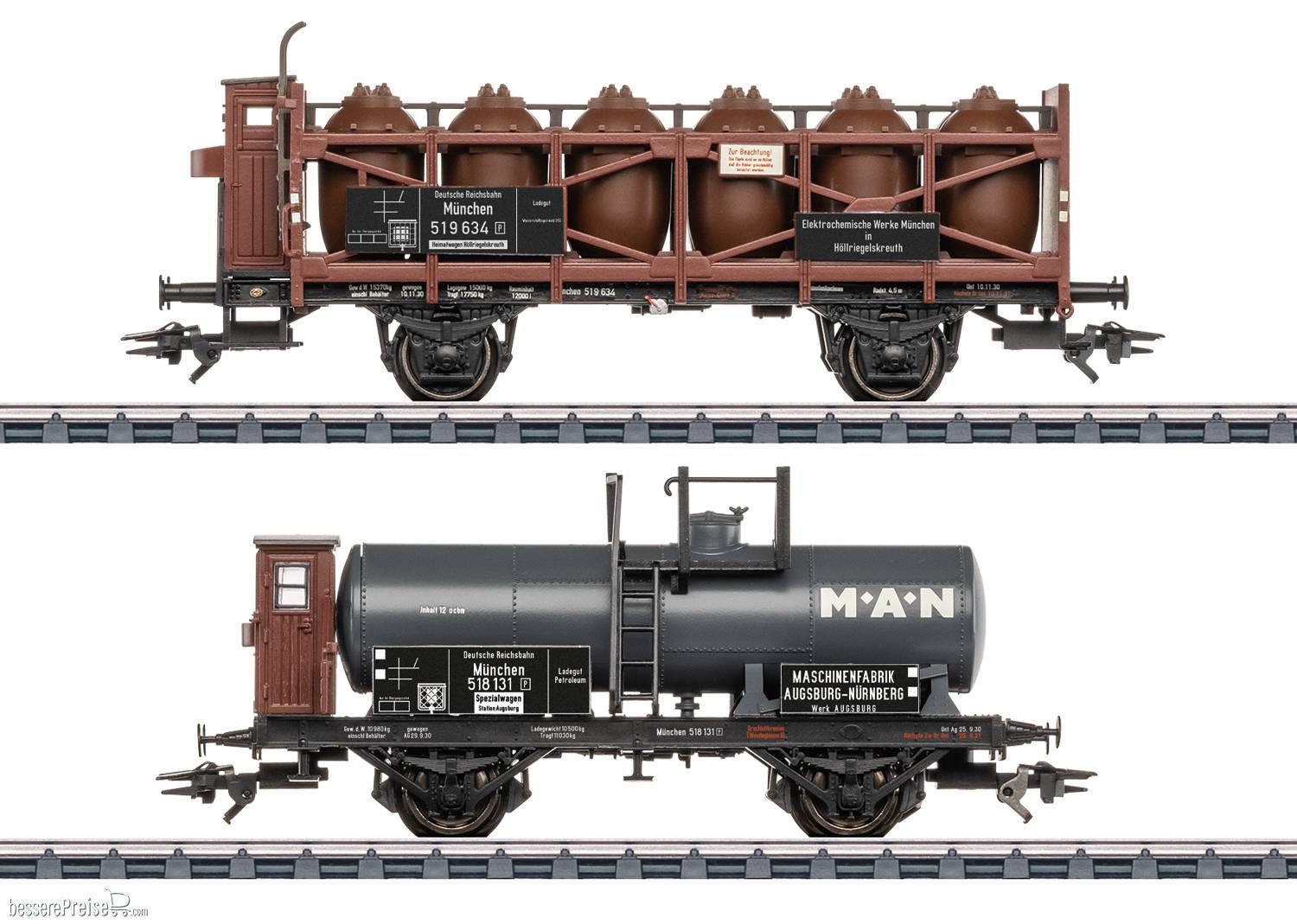 Güterwagen-Set zur Dampflok BR 56.34-35