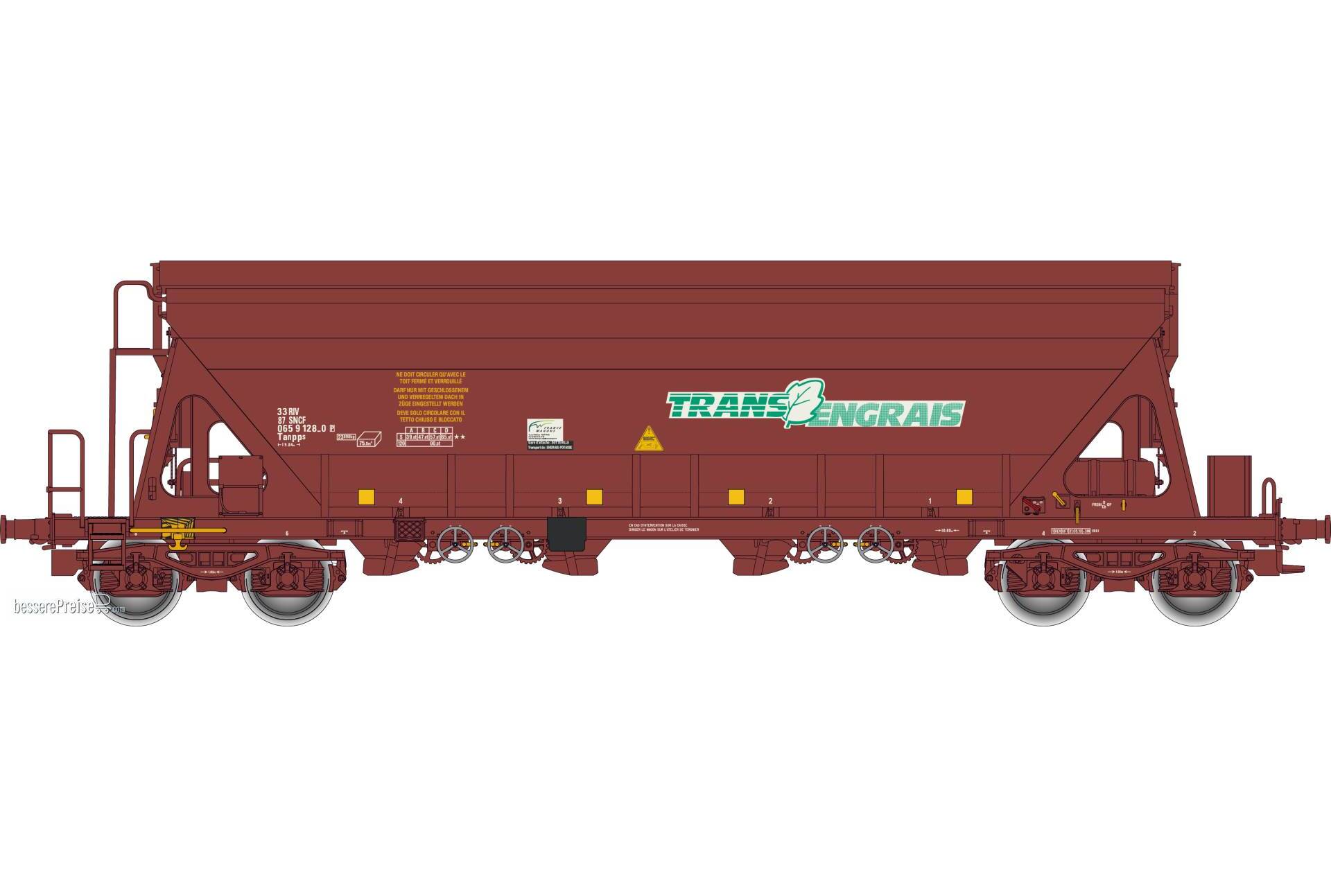 Schüttgutwagen Tanpps, SNCF, Ep.V Trans Engrais - in brauner Farbgebung