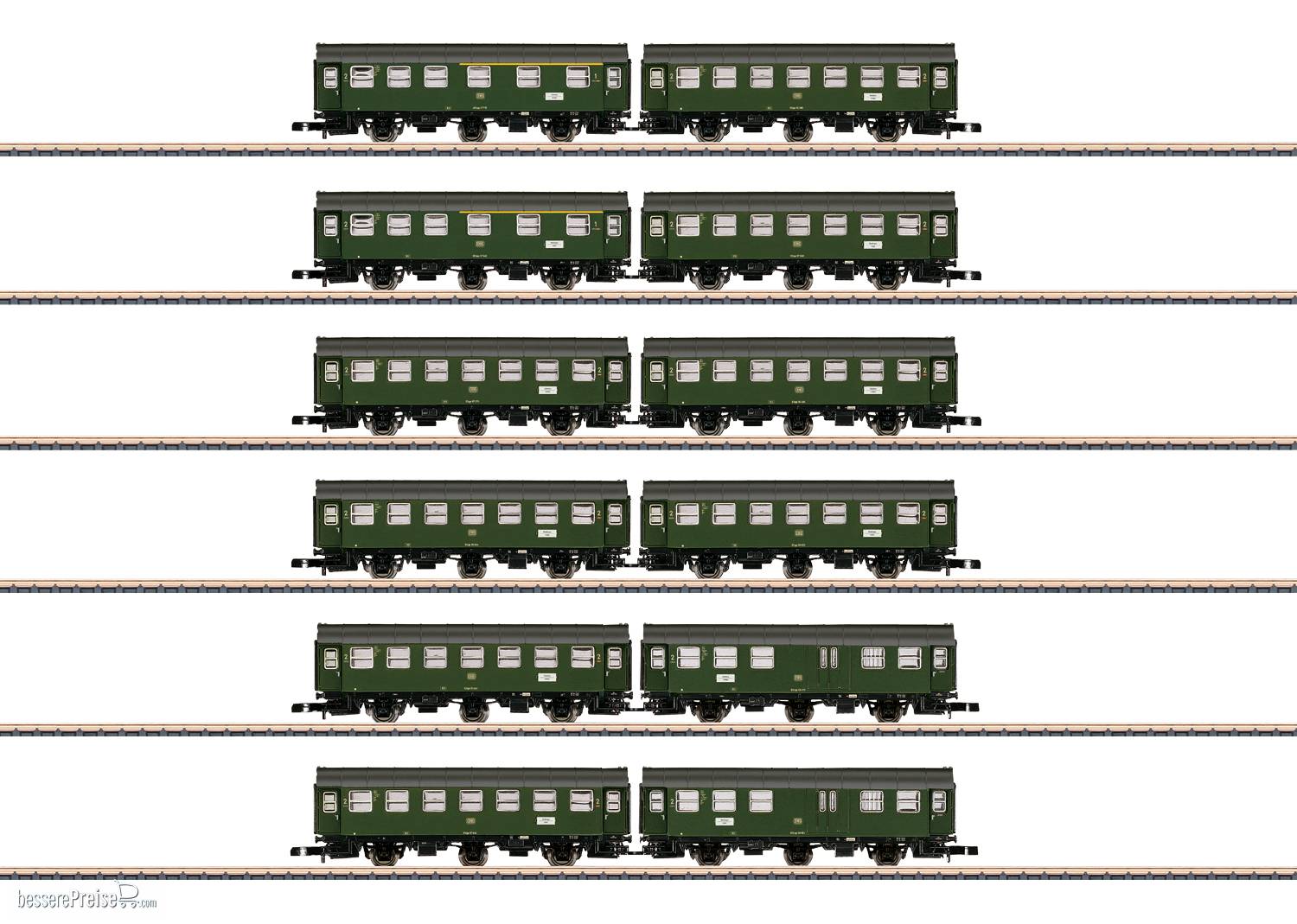 Set mit 6 Umbauwagen-Paaren im Display