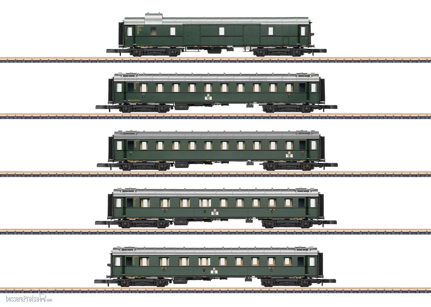 Schnellzugwagen-Set der Einheitsbauart 1928 bis 1930
