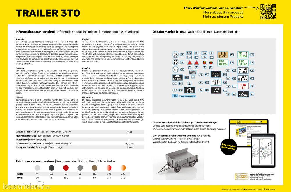 Heller 81410 - Trailer 3to